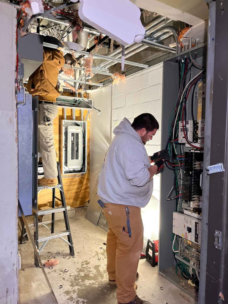 Electrician at work