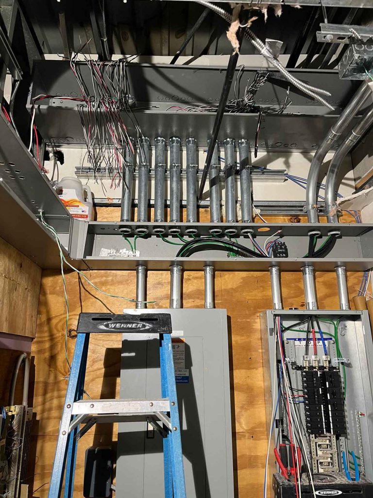 In-progress electrical rewiring