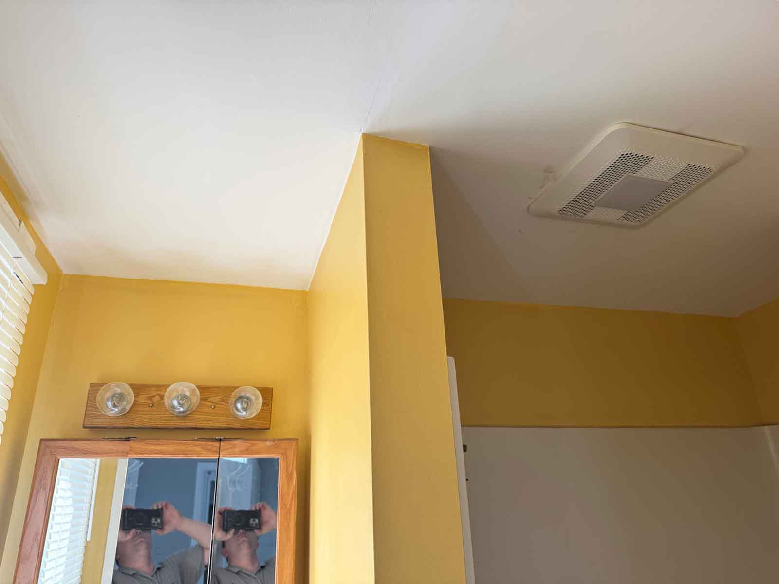 Newly installed bathroom vent fan