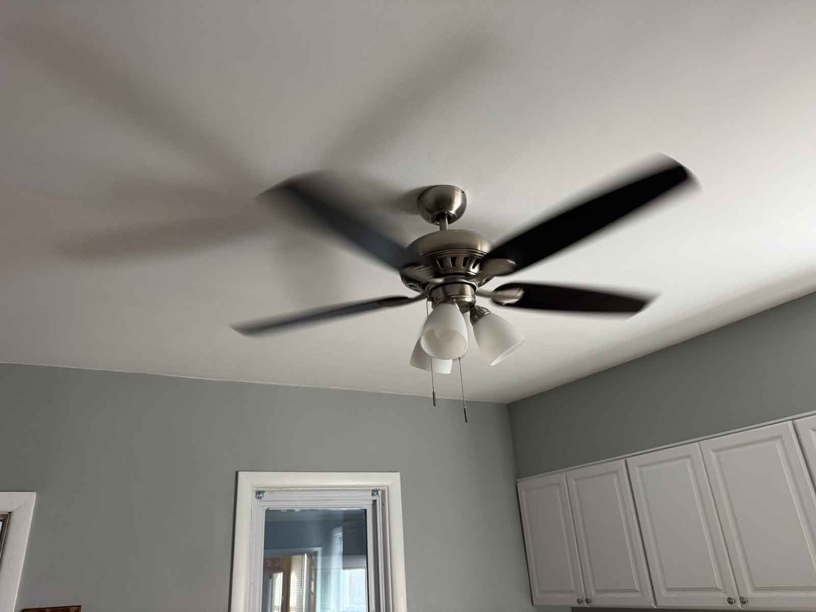 newly installed ceiling fan